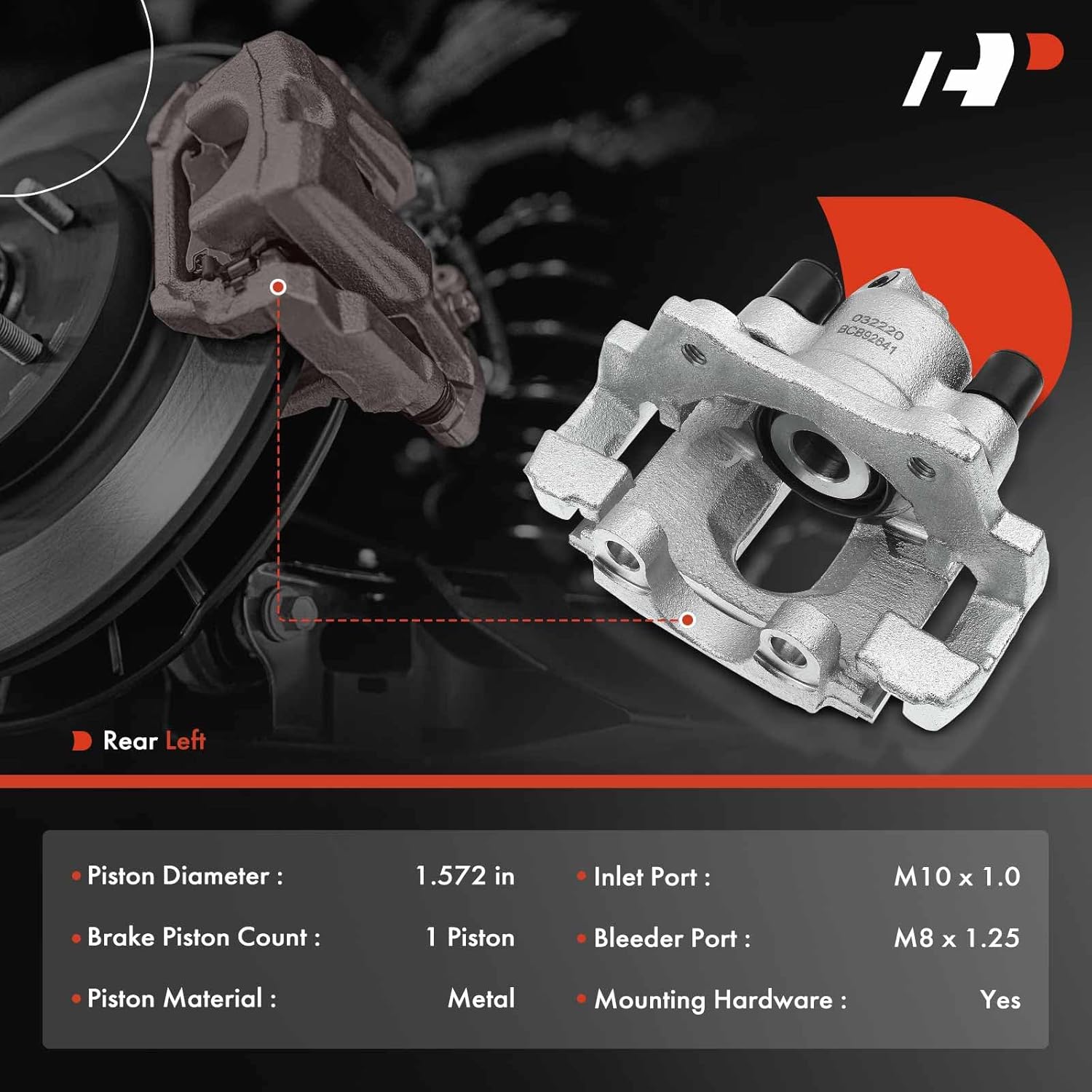 A-Premium Disc Brake Caliper Assembly with Bracket Compatible with Select BMW Models - E46 323i 1997-2000, 323Ci 2000, 323ti 1999-2000, L6 2.5L - Rear Left Driver Side