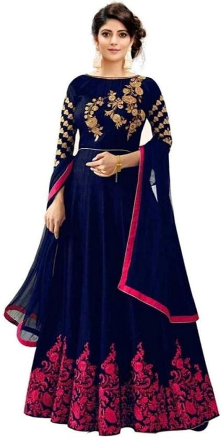 Buy Suali Pink Taffeta Silk Embroidered 