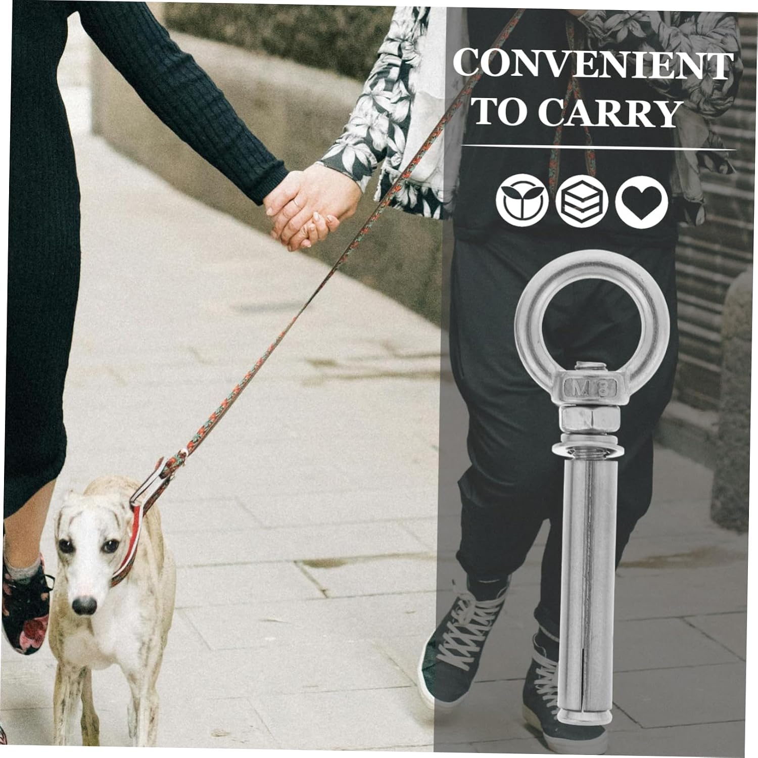 Abaodam 5pcs Sturdy Dog Ground Stake Tie Out Stake for Dog Leash Outdoor Tie Out Rope Anchor Pet Supplies
