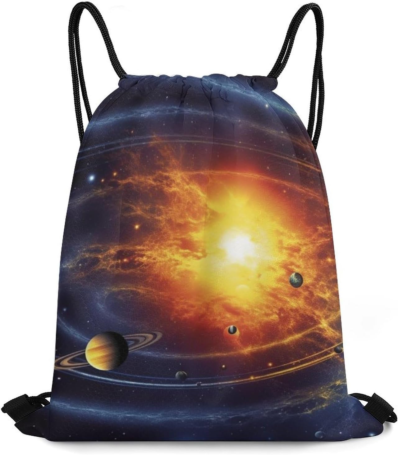 Drawstring Backpack Sport Gym Bag Water Resistant Sackpack Solar Galaxy Cinch Bag String Bag for Outdoor