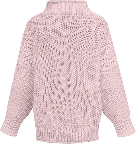 Miniatura 3 de LEHOZIHEQ Suéteres para mujer 2023 Invierno Otoño Color Sólido Suéter de cuello alto Cuello Alto Suéteres de manga larga Suéter de punto