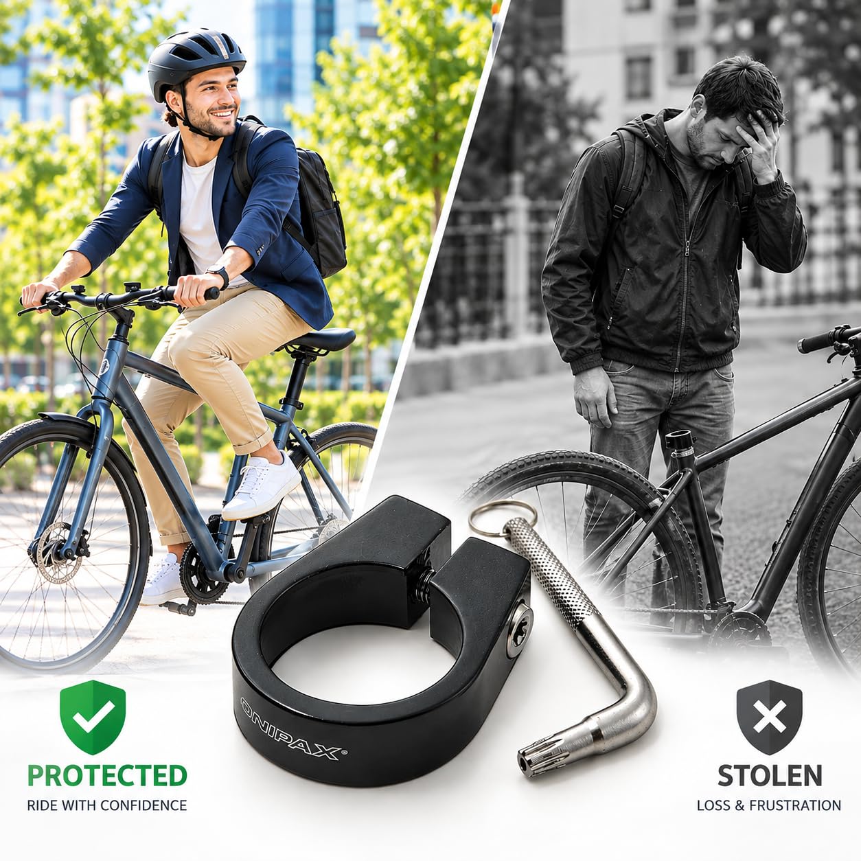 Amazon.co.jp: ONIPAX 盗難防止 自転車 シート ポスト クランプ