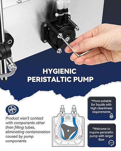 Miniatura 2 de Hanchen Máquina de llenado de líquidos, bomba peristáltica de 5 onzas, llenado automático de botellas de control digital, llenado de aceite