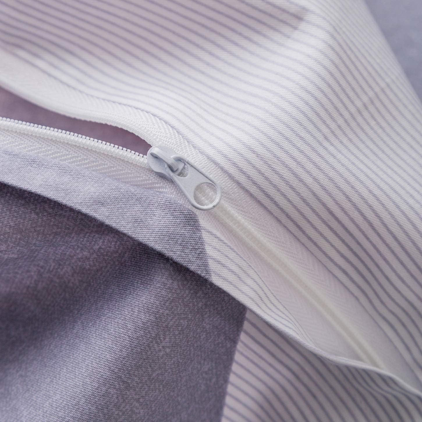 YuHeGuoJi Chevron Pattern Duvet Cover King 100% Cotton 3 Pcs Set 1 Modern Navy Geometric Diamond Print Duvet Cover with Zipper Ties 2 Pillowcases Neutral Blue Pink Striped Bedding Set Soft - Image 3