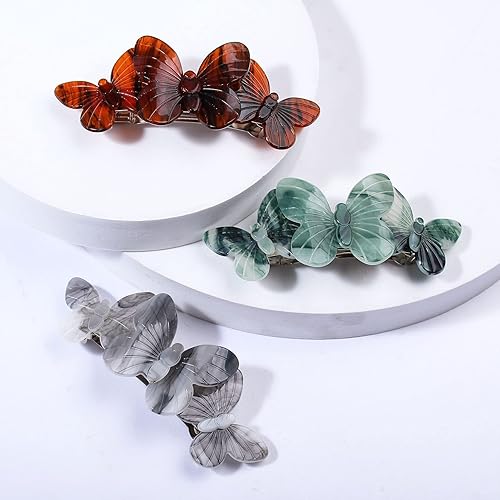 Miniatura 110 de Pasadores para el cabello – Pasador francés para mujeres de cabello grueso – 3 piezas de clip de agarre fuerte grande para mujer – Clip decorativo