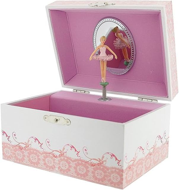 Mele Girls Twirling Ballerina Musical Jewellery/Trinket Box With Mirror