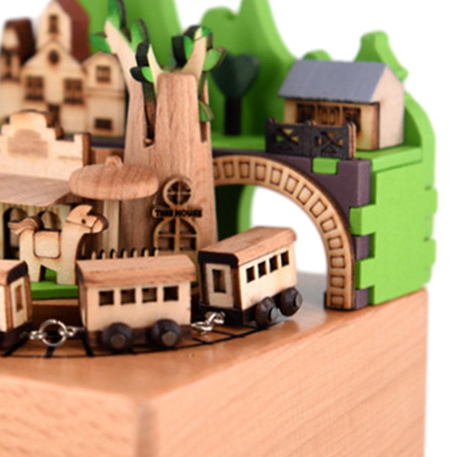 Gralara Caja Musical con Forma de Tren para Ella, Adorno de Mesa, Decoración del Hogar.