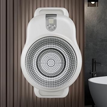 Wall Mounted Electric Back Scrubber, Electric Back Exfoliating Bath Wash Pad with 18CM Large Brush Head, 360 Automatic Rota-Tion, 2-Speed Adjustment, for Shower & Deep Cleansing