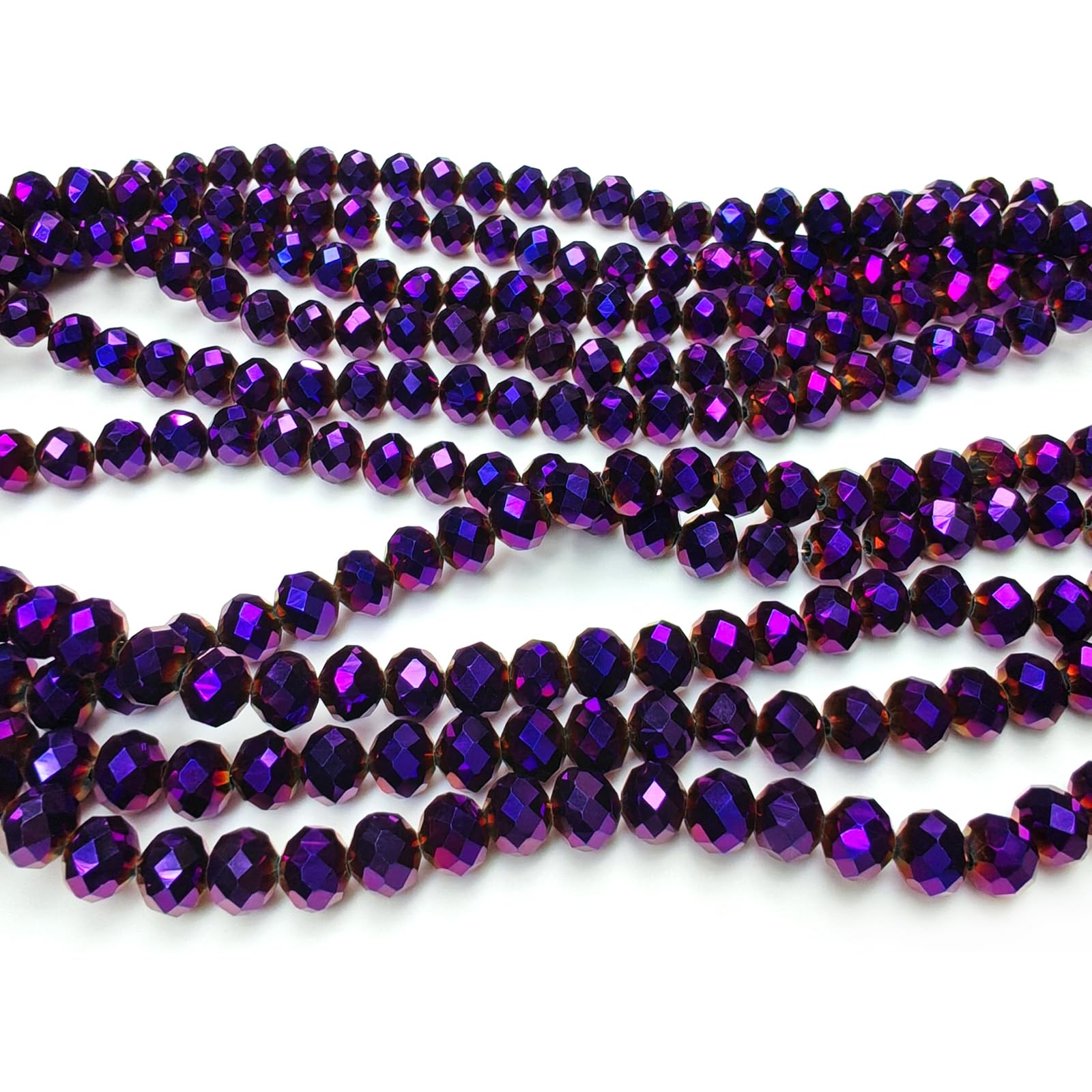 2mm Rondelle Glass Beads for Jewelry Making, Faceted Briolette Crytal Spacer Beads for Bracelet Necklace Earring, Plated Purple 1200pcs