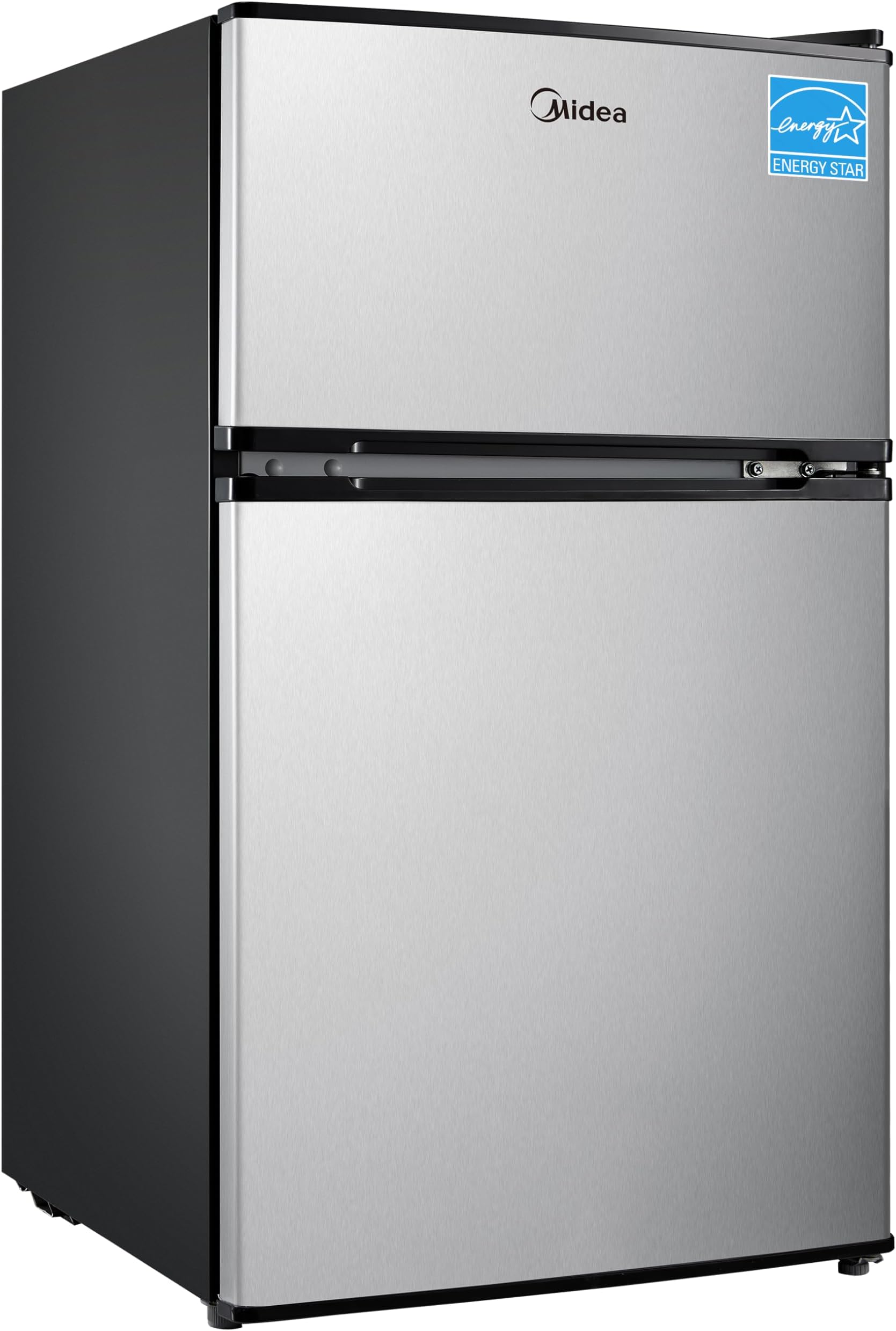 Midea WHD-113FSS1 Fridge-Freezer Freestanding Black, Stainless Steel 87.78 L - Fridge-Freezers (87.78 L, Black, Stainless Steel)
