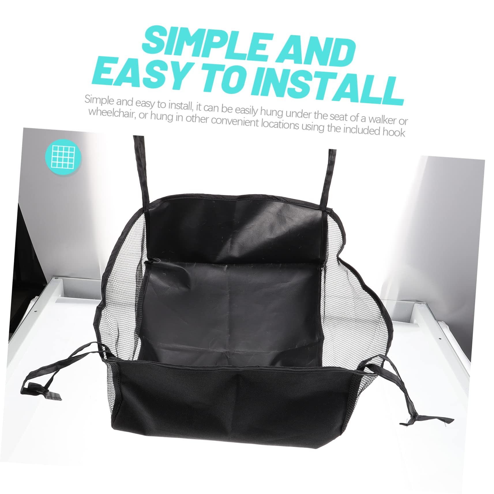 HOMOCONO Walker Storage Basket Bag for Walker Hanging Walker Bag Walker Accessories for Seniors Storage Bag Accessories for Walker for Seniors Convenient Walker Bag Wheelchair Hanging Bag