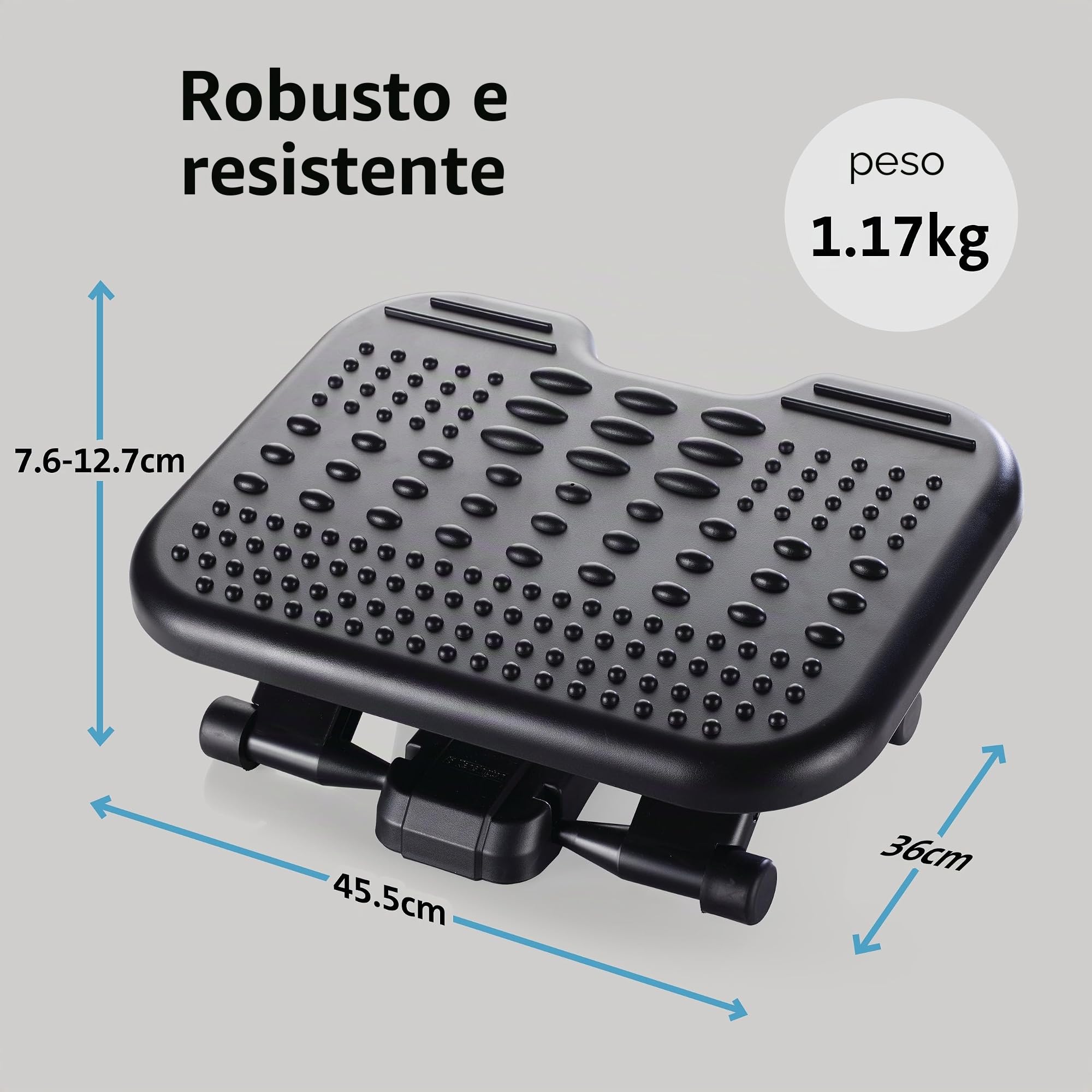 Kensington Poggiapiedi da scrivania SoleMassage, ergonomico con funzione massaggio e pedana inclinabile fino a 5 livelli/30°, per ufficio e casa, Nero, 56155EU