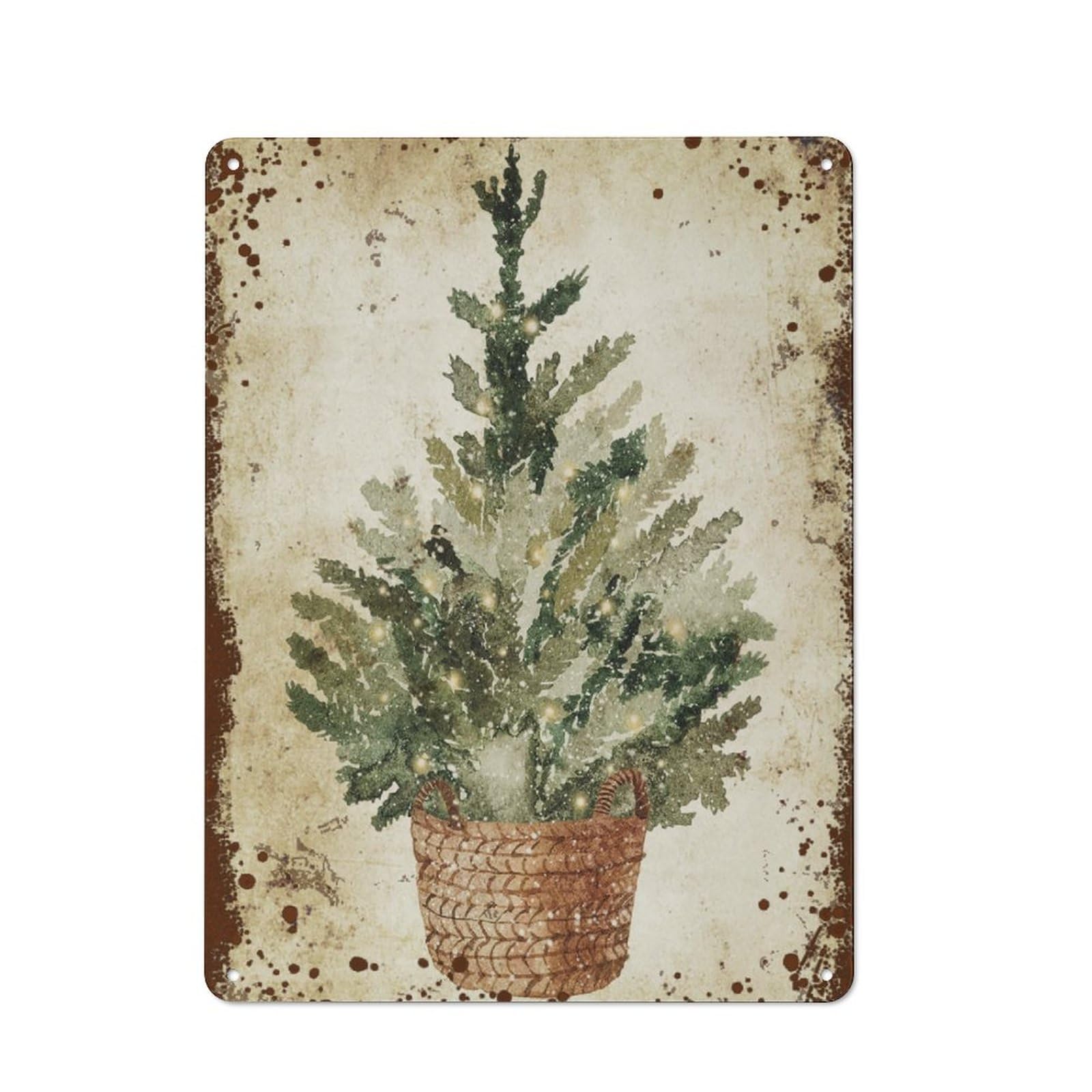 Kwqdozf Style 12X16inch Christmas Tree Wall Art, Watercolor Tree Wall ,New Year Home Deco
