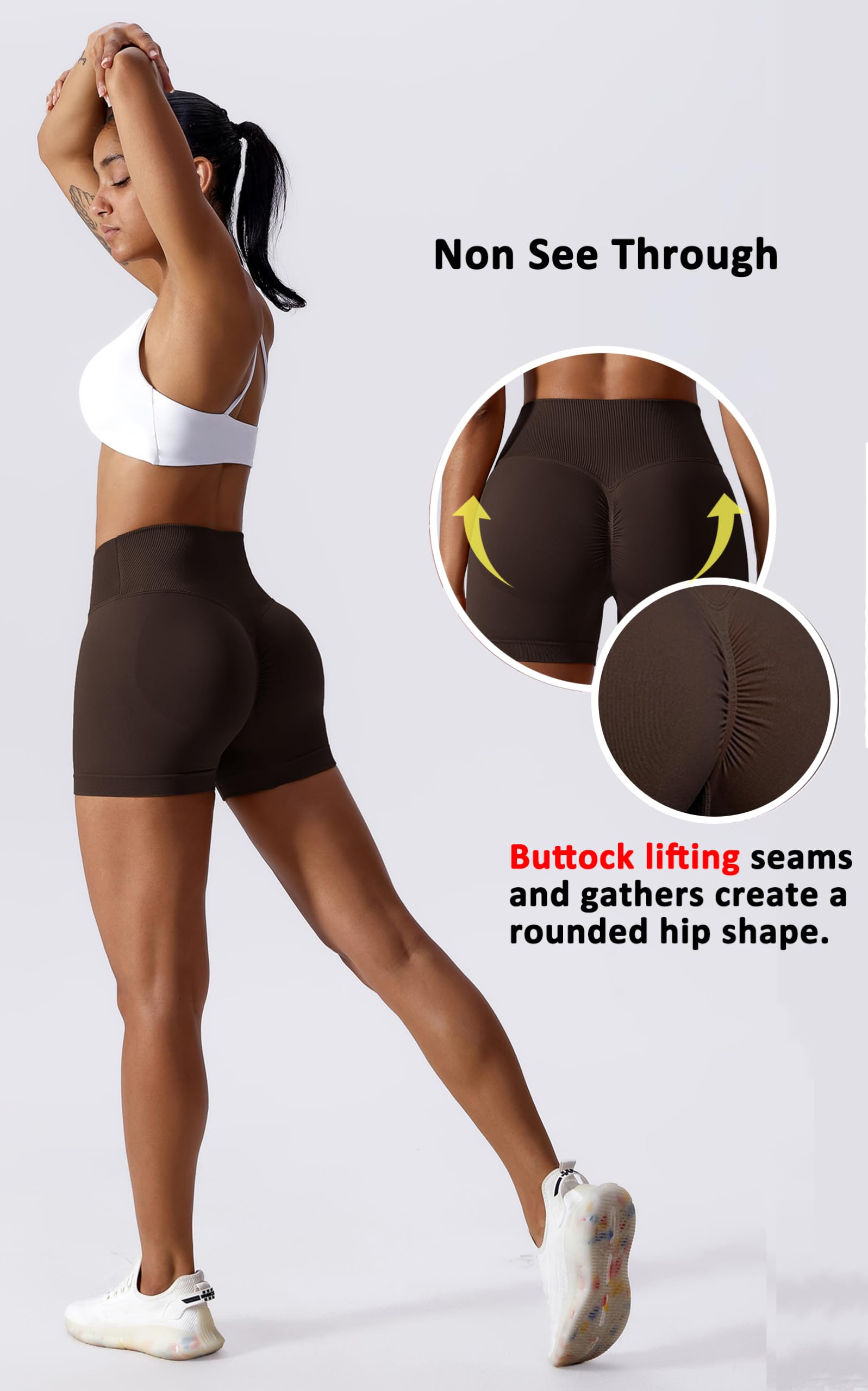 Coswind Pantaloncini Palestra Donna Sportivi Shorts Leggins Push Up Fitness Corti Modellanti a Vita Alta Yoga