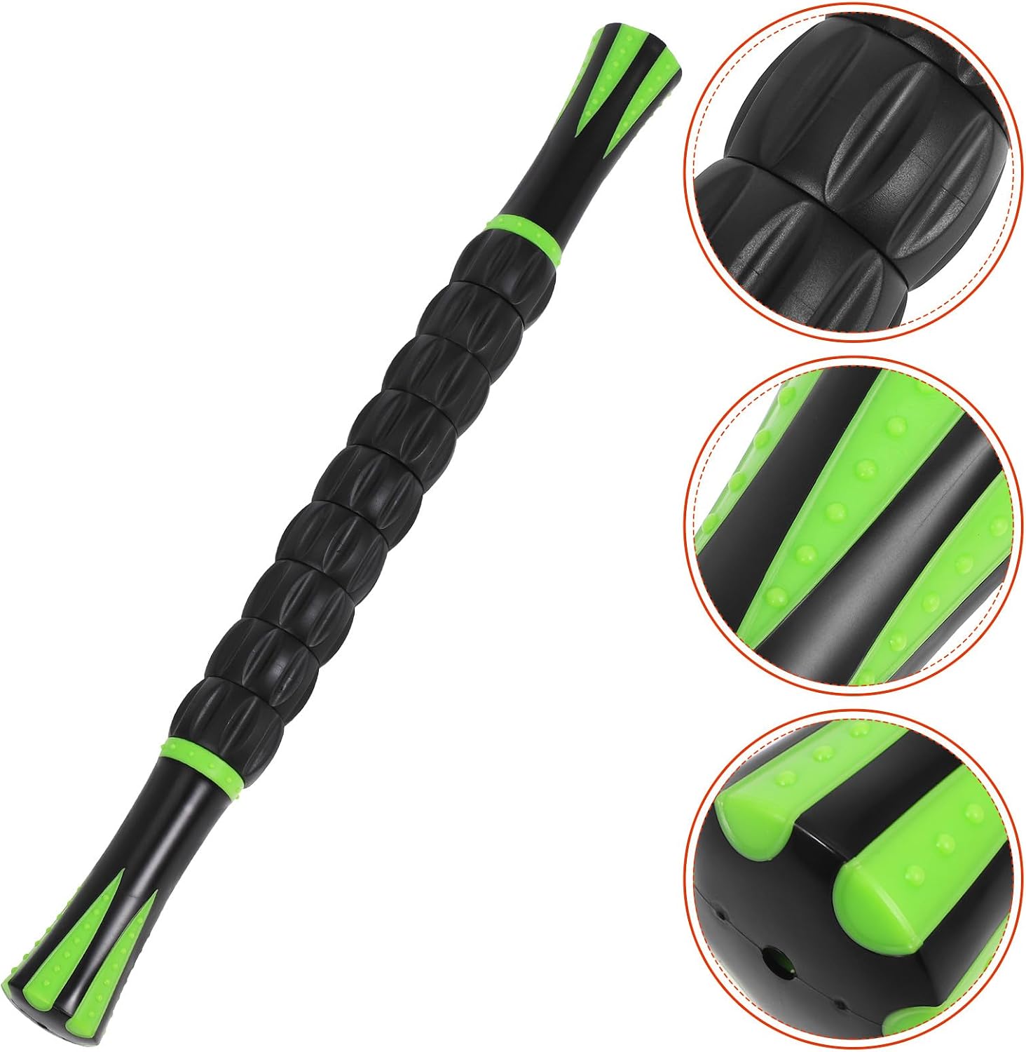 Ciieeo Muscle Roller Stick Black and Black-Green Manual Massage Tool for Muscle Soreness Relief for Athletes and Fitness Enthusiasts Portable Body Massage Aid for Legs and Hips