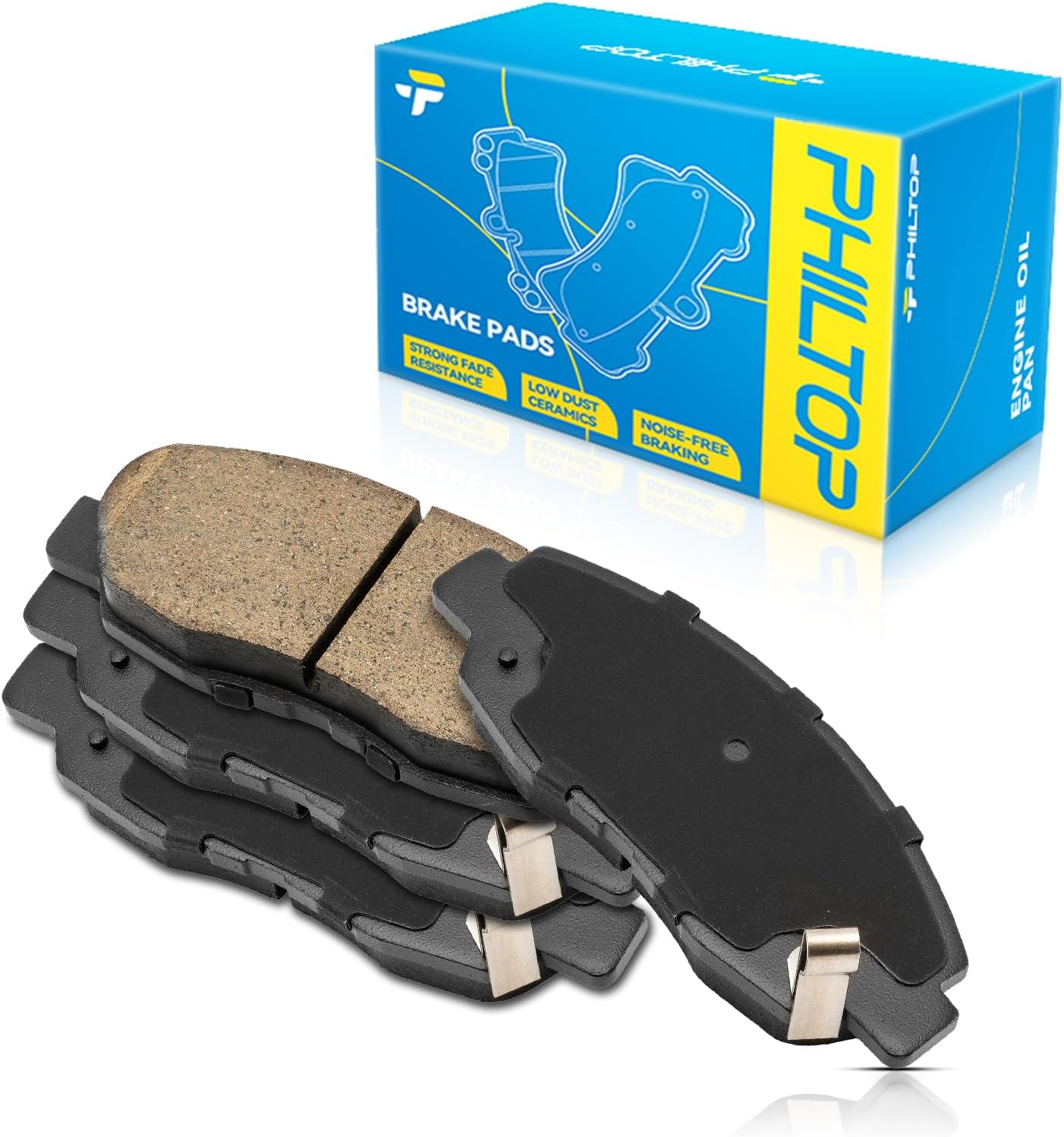 PHILTOP Ceramic Front Brake Pads For Honda Accord 1990-2002, 4 Pcs replace # D465