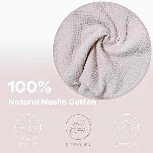 Miniatura 3 de Owlowla Funda de almohada de muselina para lactancia, funda de algodón suave para almohada de lactancia materna para bebé niño niña (trigo)