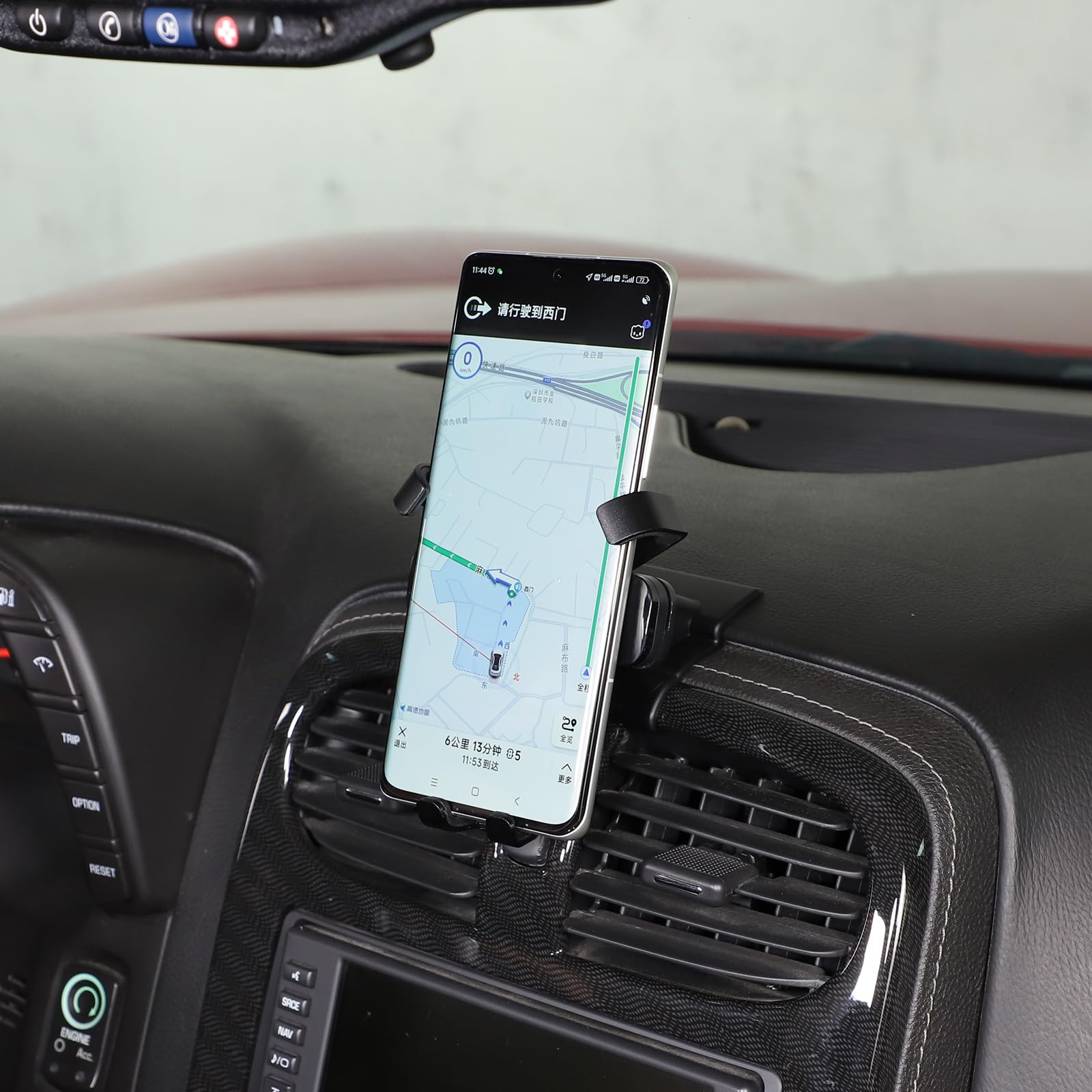 Car Phone Mount Compatible with Corvette C6 Z06 ZR1 2005-2013, Car Phone Holder Phone Mount Dash Clip Dash Panel Cell Phone Holder Accessories (Clip Style B)