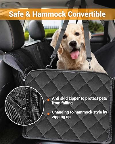 Miniatura 4 de Funda de asiento de automóvil para perro, 600D resistente y duradera para asiento trasero, 100% impermeable, a prueba de arañazos, antideslizante,