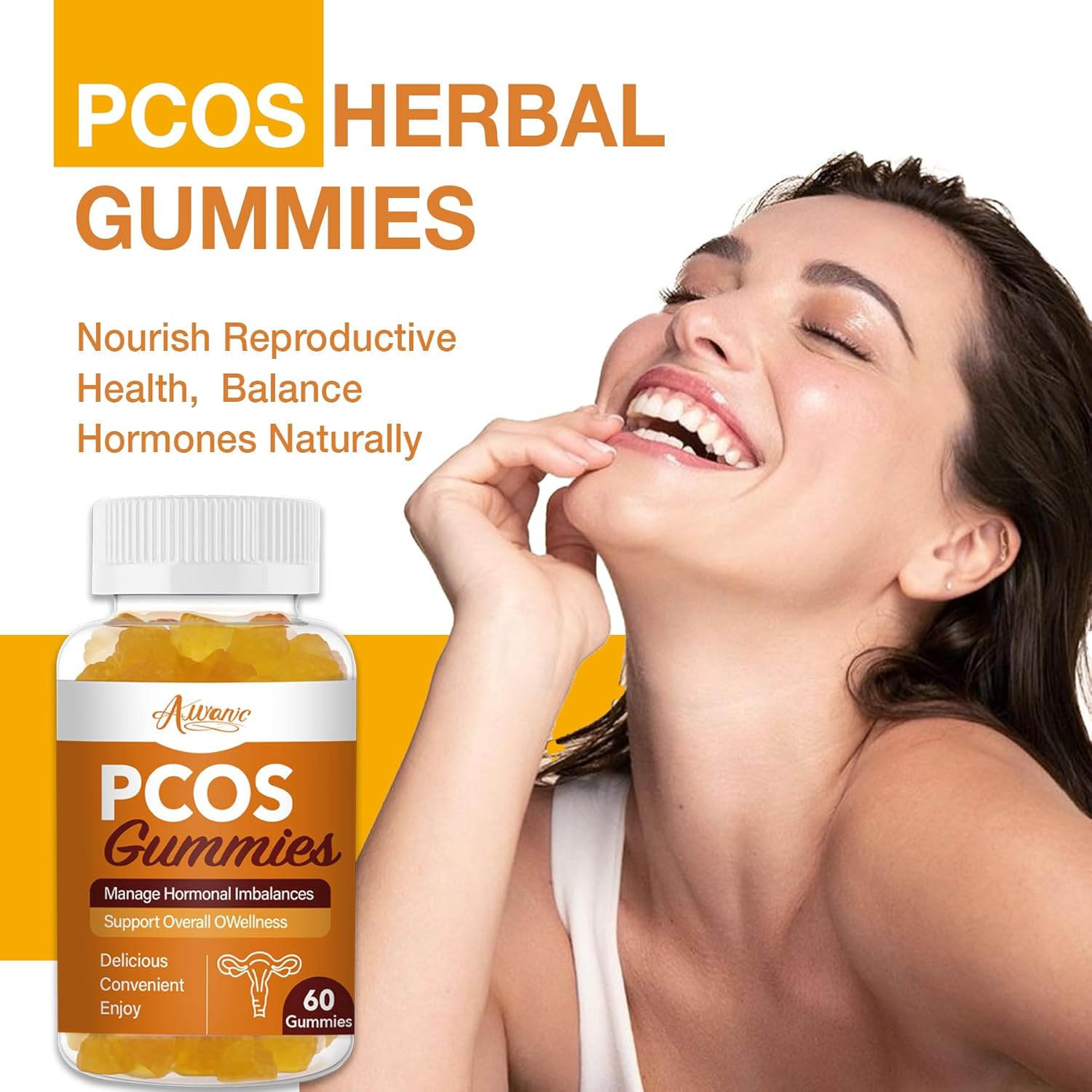 PCOS Gummy for Hormonal Balance, Vitamins for Women Fertility & Ovarian Conception Support, Gummies with Multivitamin, Myo Inositol and Folate, Helps Menstrual Cycle and Ovulation Health - Image 2