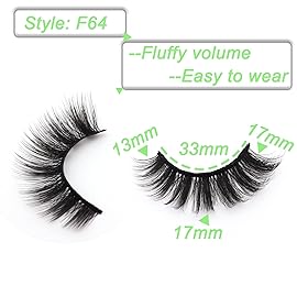 Losha Eyelashes Natural Look Faux Mink Lashes Pack Handmade Wispy False Eyelashes 14 Pairs Eye Lashes (F64)