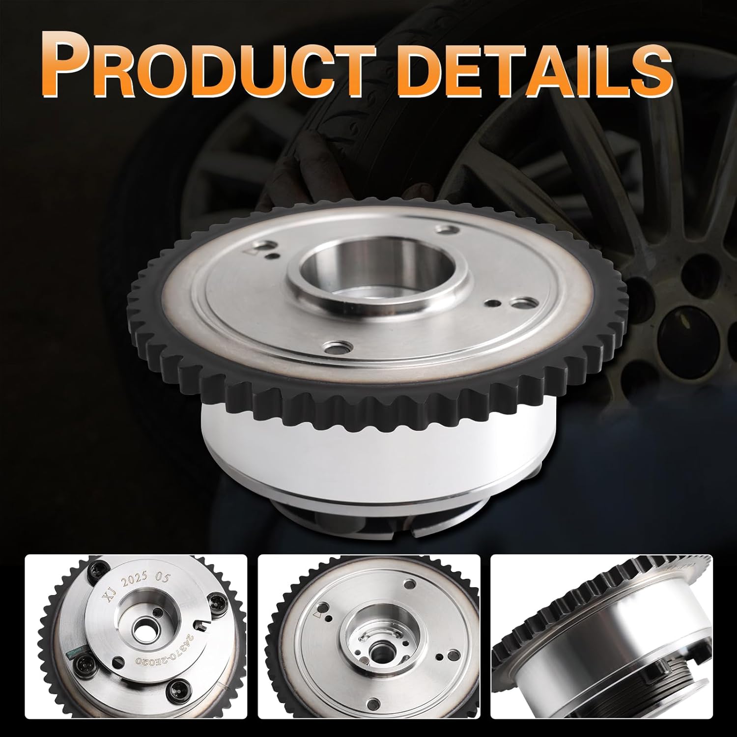 Engine Timing Camshaft Sprocket Gear/Exhaust，for Elantra 2014-2020 & Kona 2018-2021 & Velo-Ster 2019-2021 & Soul 2019-2023 & Forte Forte5 2019-2023 & Seltos 2021-2022, Replace 24370-2E020 1pcs