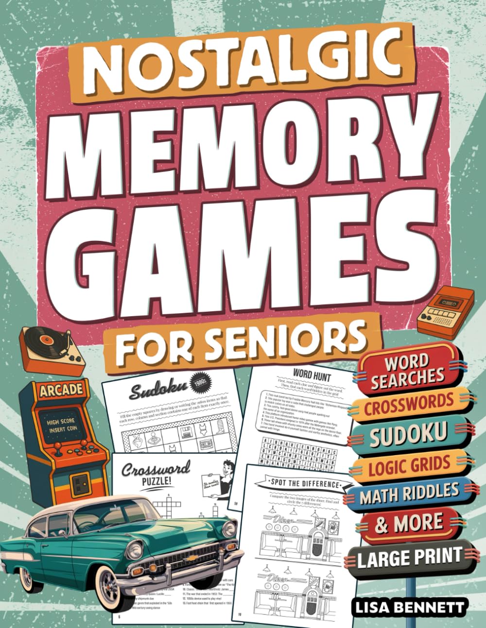 Nostalgic Memory Games for Seniors: 123 Large Print Cognitive Puzzles | Retro Brain Boosters for Joy & Health (Elderly Gift)