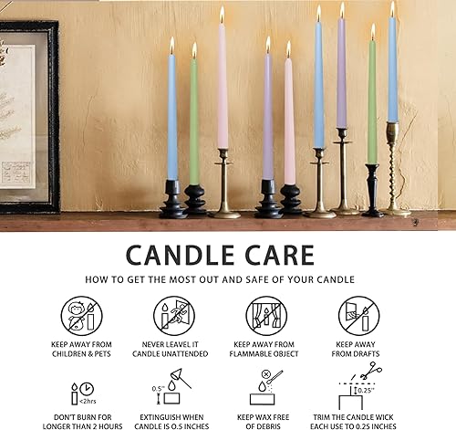 Miniatura 8 de Velas cónicas de Halloween con palitos de vela blanca - Gedengni velas de fantasma de 10 pulgadas de largo, velas cónicas nevadas, velas altas de la