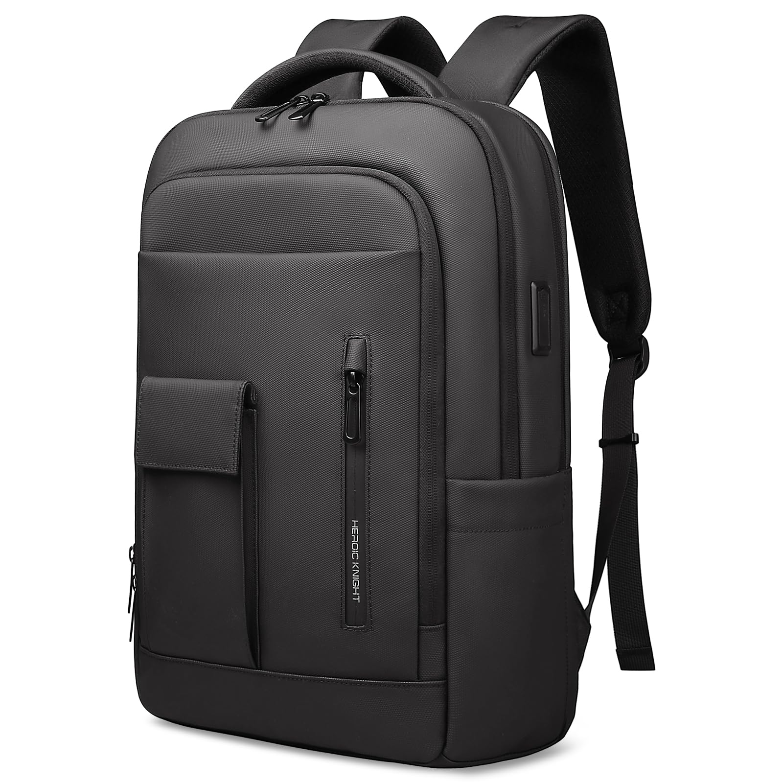 Zaino Uomo per Laptop Computer Zaino da Lavoro da 16 pollici con Porta di ricarica USB Zaino Porta PC da Viaggio Leggero Resistente all'acqua e Antifurto per Ufficio Lavoro Università Scuola-Nero