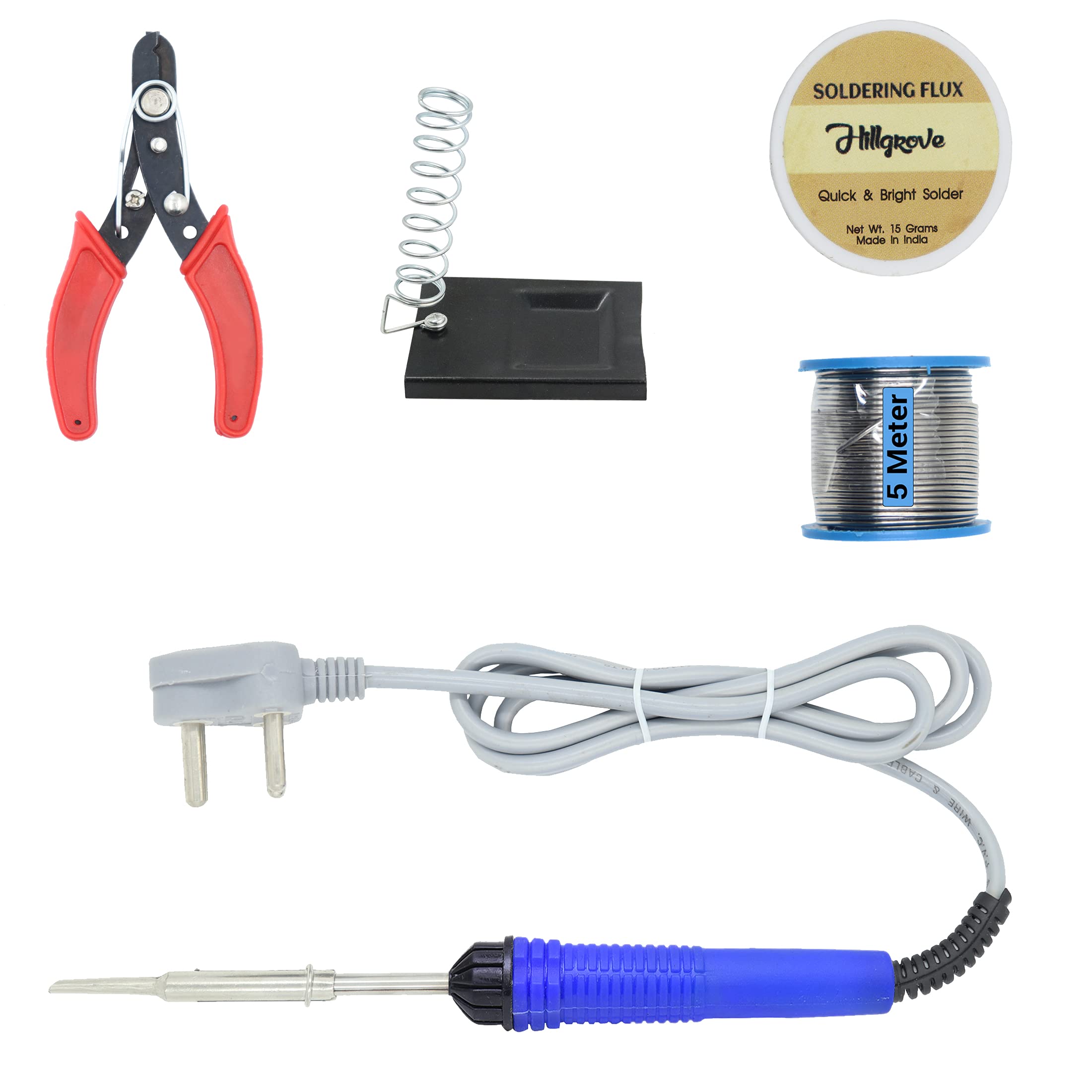 Hillgrove Electronic Repairing 5in1 Mobile Soldering Iron Equipment Tool Machine Combo Kit Set with Flux Paste and Wire 25 W Simple (Flat Tip) (B09GG1HKG5) Amazon Price History, Amazon Price Tracker