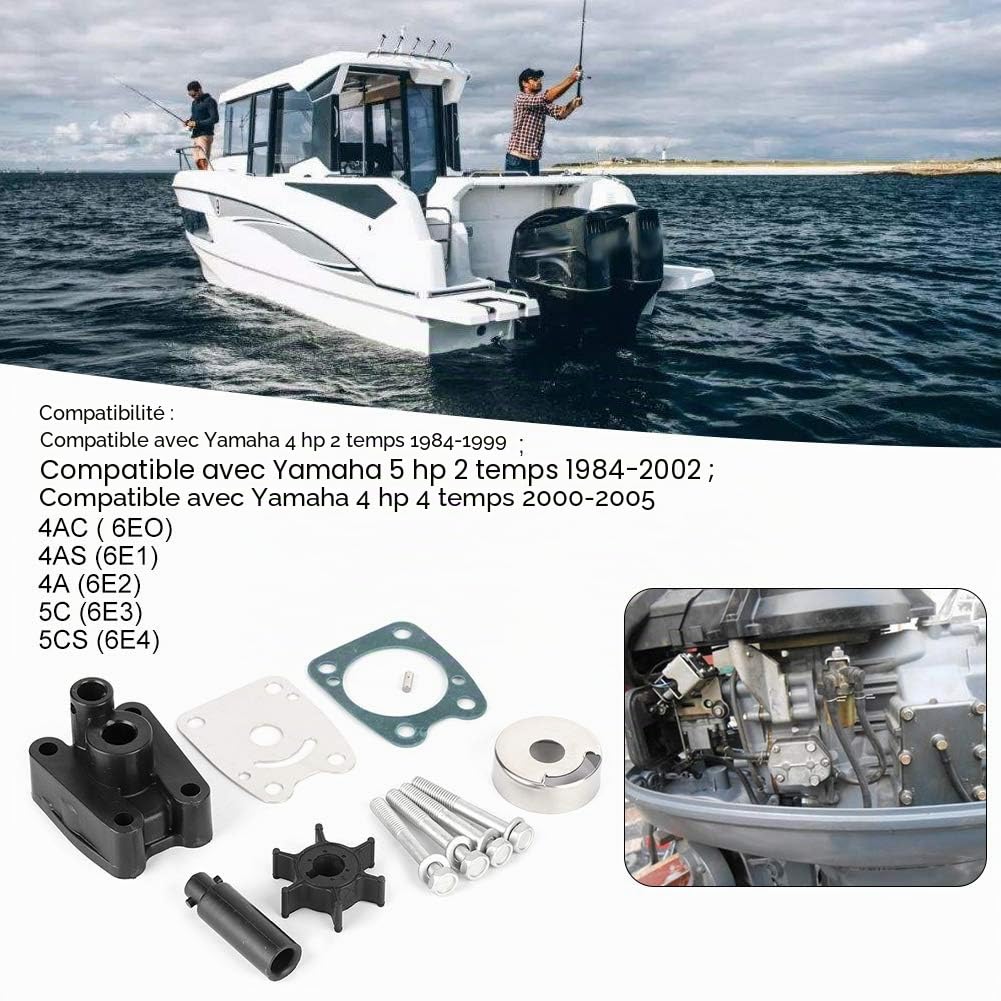 Kit de rotor de pompe à eau, kit de réparation de rotor de pompe à eau hors-bord accessoires remplacement pour moteur hors-bord 5 2 p 4A 5C 6E0-W0078