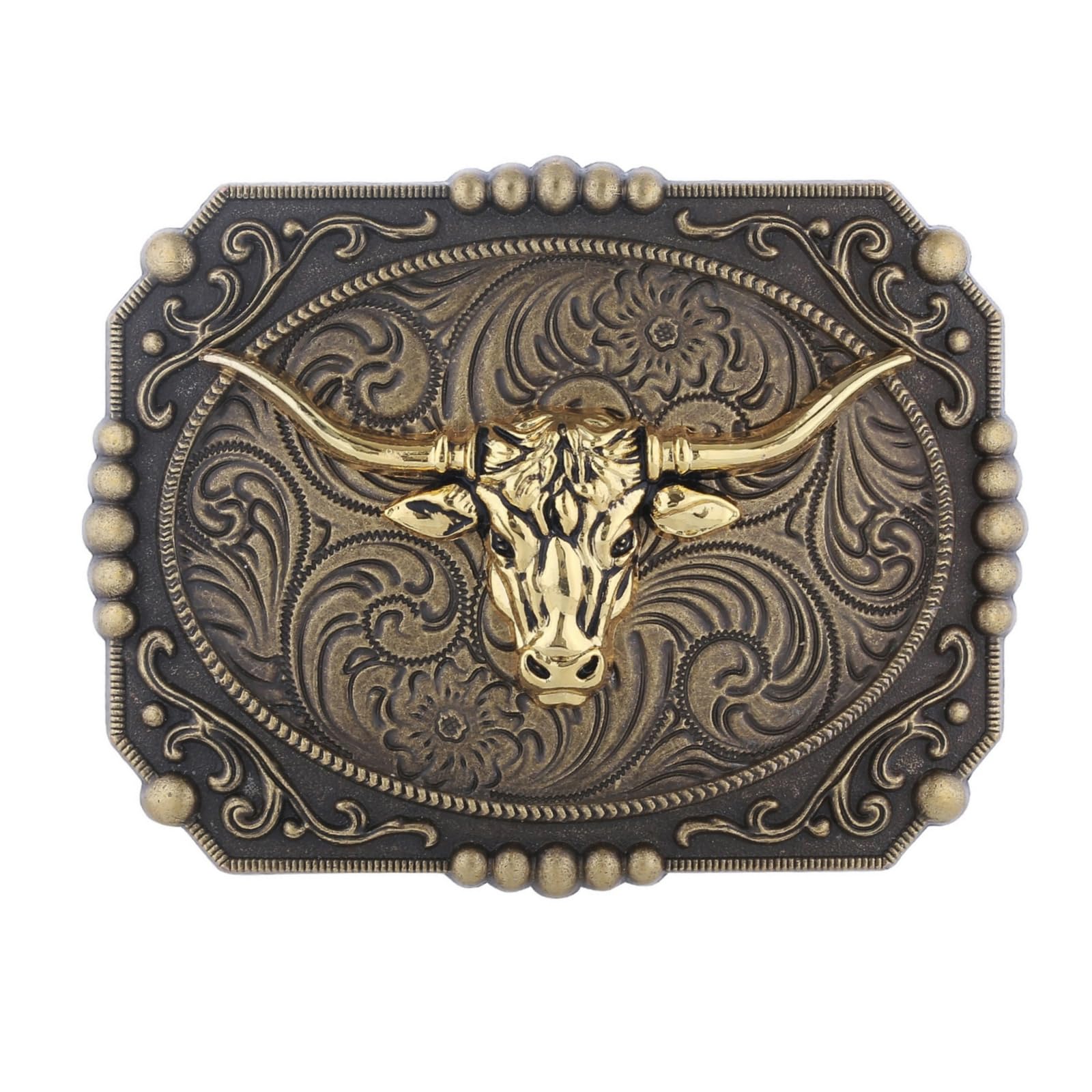 Turquoise Belt Buckle for Men Western Texas Longhorn Bull Rodeo Belt Buckle American Cowboy Chic Gift