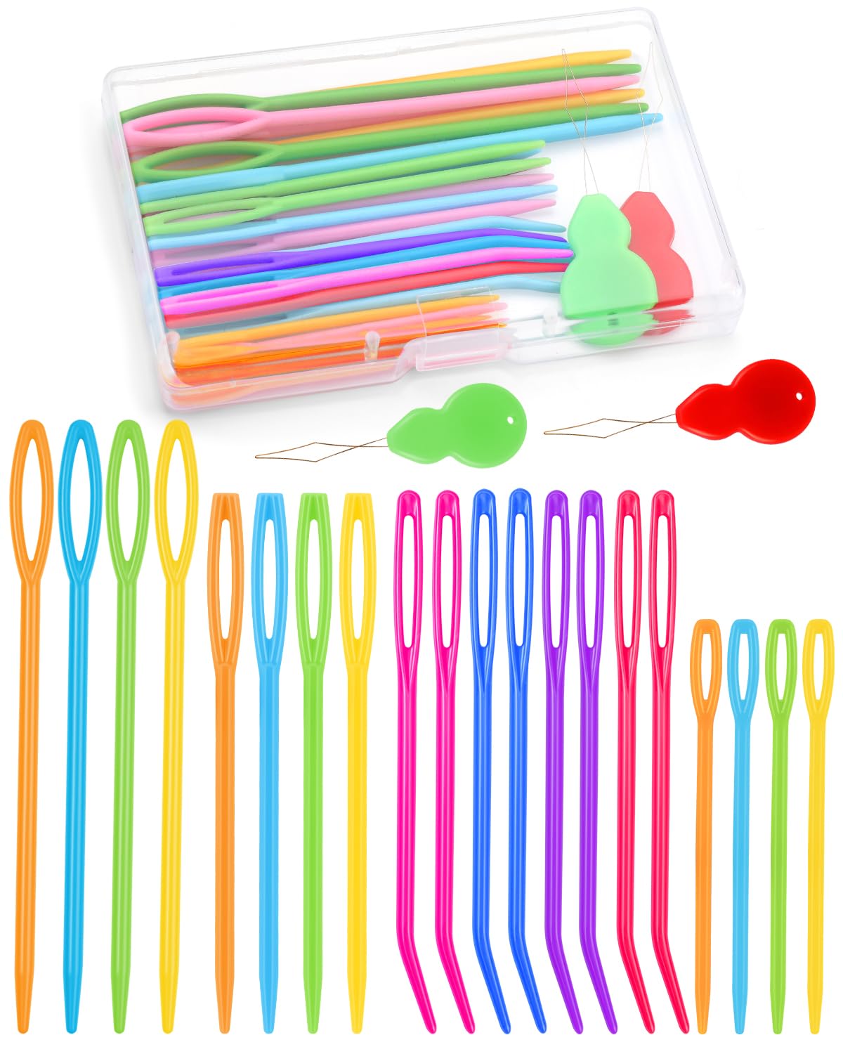 Bupete 25 Pcs Yarn Needles Set, Tapestry Needle, Crochet Needle for Yarn, Darning Needle Plastic Needles for Yarn, Weaving Needles, Large Eye Blunt Knitting Needles for Sewing, Knitting, Crochet-image-2