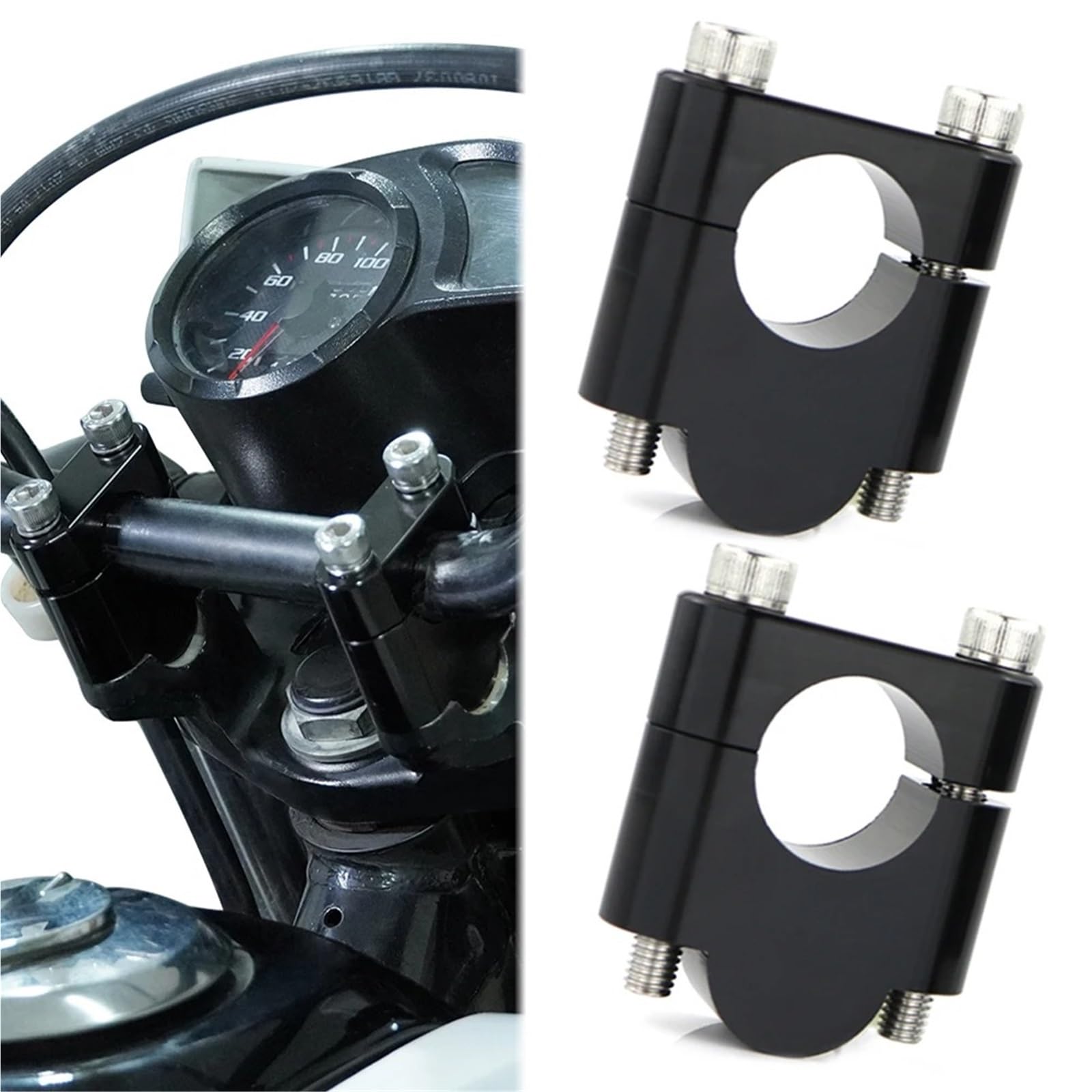 Motorrad Lenker Riser Klemme Für FZ1/FZS1000 Fazer FZ6 FZS 600 FZ8-N/S/Fazer8 FZ16 22 Mm 7/8 Zoll Lenkererhöhung(Black 40mm)