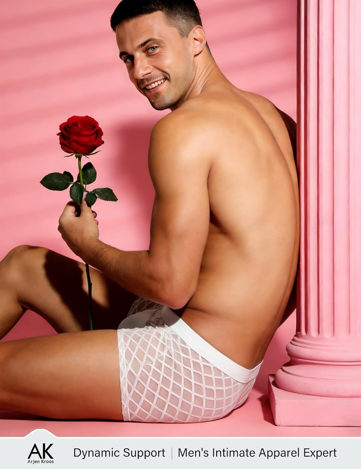 Arjen Kroos Men Sexy Lace Trunks Underwear Low Rise Open Design Novelty Funny Boxer Briefs - Image 8