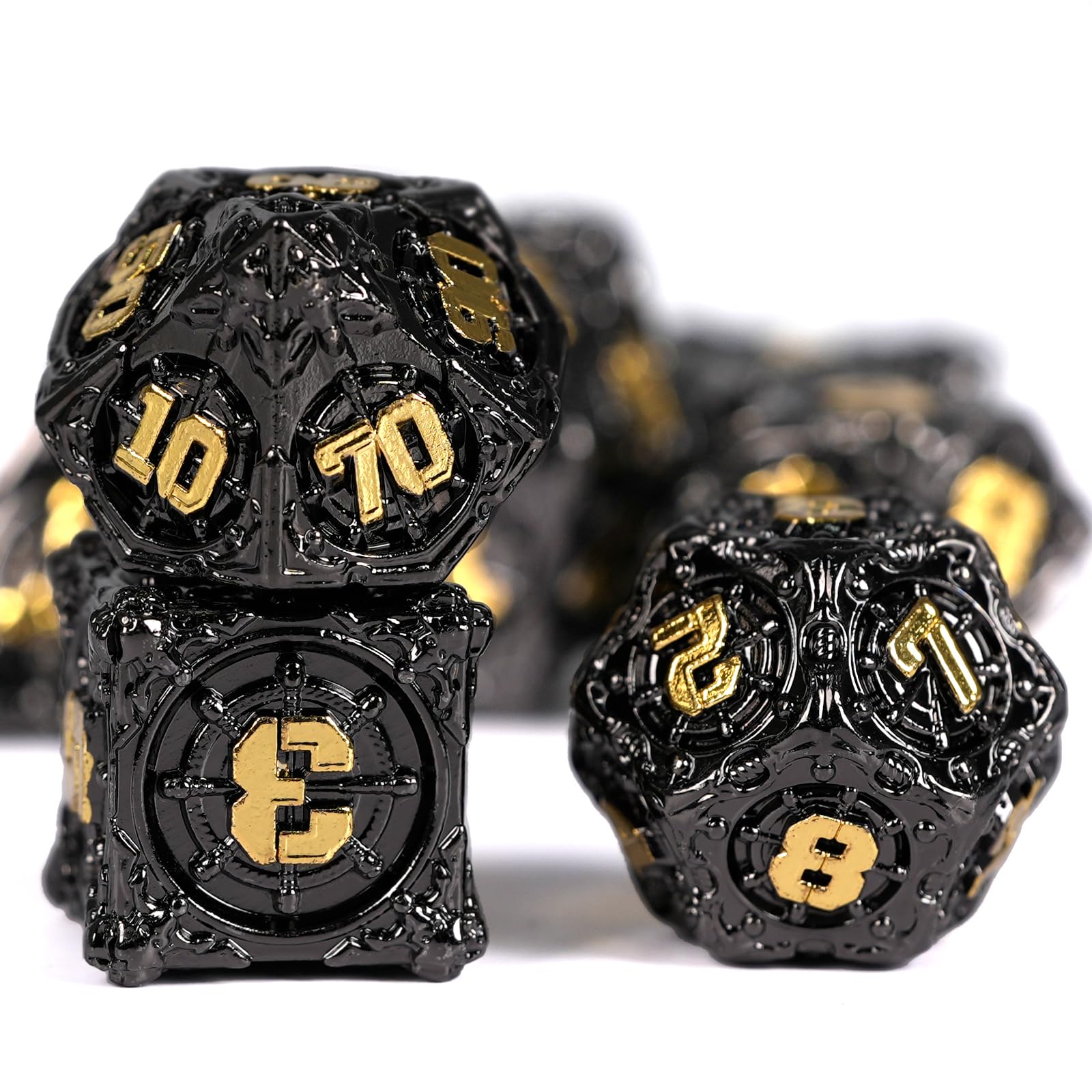 HKDZ Dnd Dice 7Pcs Set, Polyhedral Rpg D&d Role Playing Table Game Dungeons and Dragons Mtg Pathfinder Metal D&d Toys Set