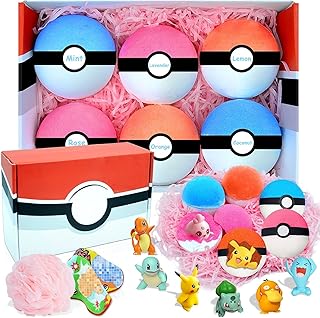 Bath Bombs for Kids with Surprise Inside: Supbec XXL Organic Bath Bombs Gift Set Rich in Natural Essential Oils, Kids Bath Bombs Fizzy for Dry Skin Moisturize, Easter Gift for Kids(6 Pcs, 5 OZ)