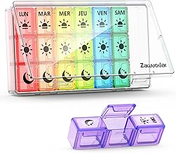 Pilulier Semainier Français Matin Midi Soir, Grand Pilluliers Medicaments 7 Jours 3 Compartiments Pilulier Hebdomadaire 3 Fois par Jour (Transparent)