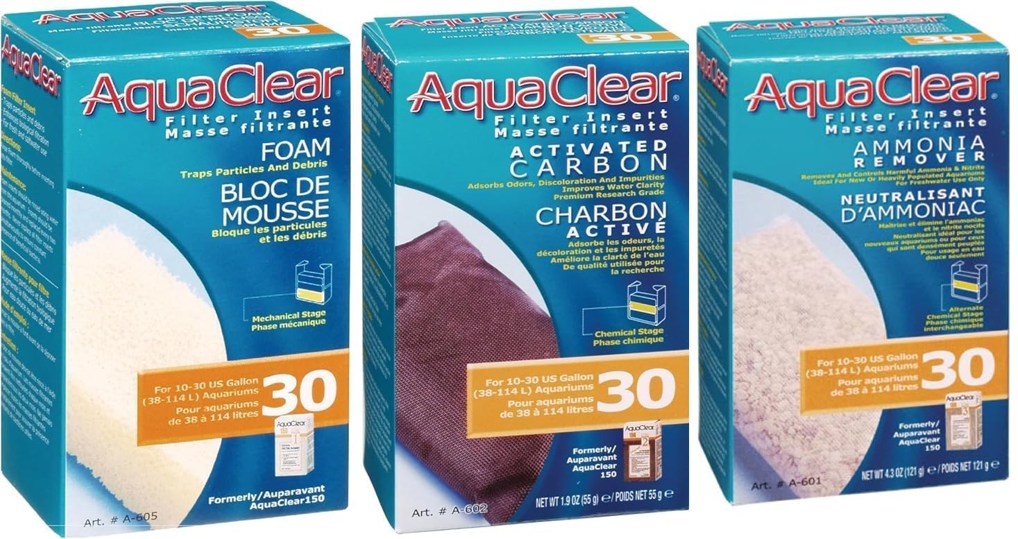 AquaClear 30 kit d'entretien pour aquarium avec mousse et charbon actif