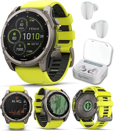 Miniatura 15 de Wearable4U Garmin Fenix 8 – 2 pulgadas, reloj inteligente multideporte GPS AMOLED, zafiro, titanio con banda de silicona naranja brillante/grafito,