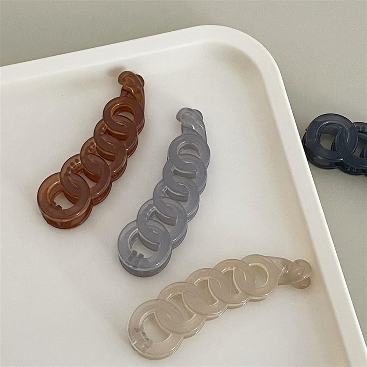 ヘアピンアクリルポニーテールヘアクリップ (Color : 4)