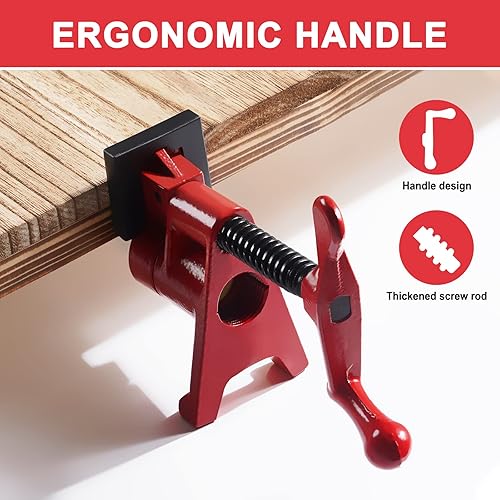 Vista 4 de Abrazaderas de madera paquete de 2 abrazaderas de tubo de 3/4 pulgadas para carpintería resistentes con 2 juegos de almohadillas, instala tubos