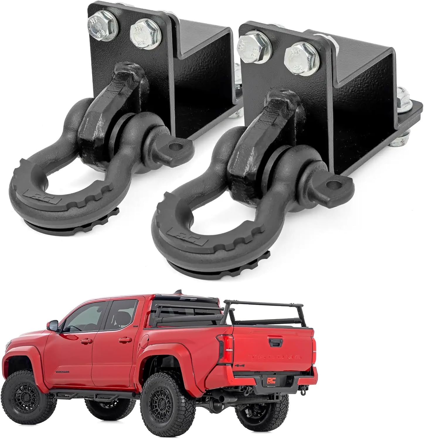 Rough Country Rear Shackle Kit w/D-Rings & Rubber Isolators - 73117