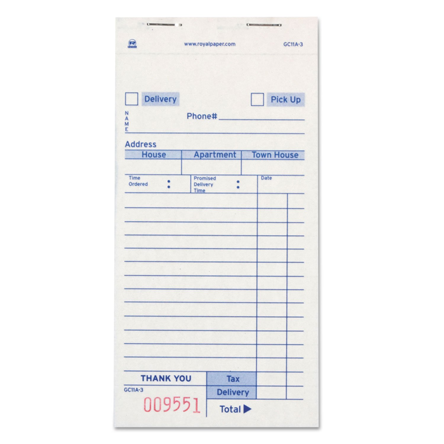 Guest Check Book by Royal – Pack of 50, Model GC11A-3