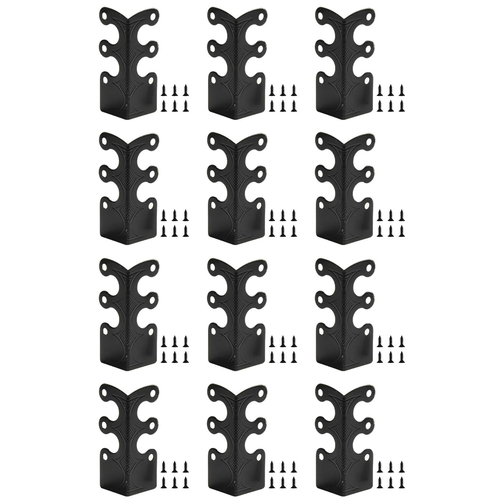 Baseboard Corner Protectors, Metal Baseboard Corner ors Multicolor 6/12/18/24 pcs(Black 12pcs)