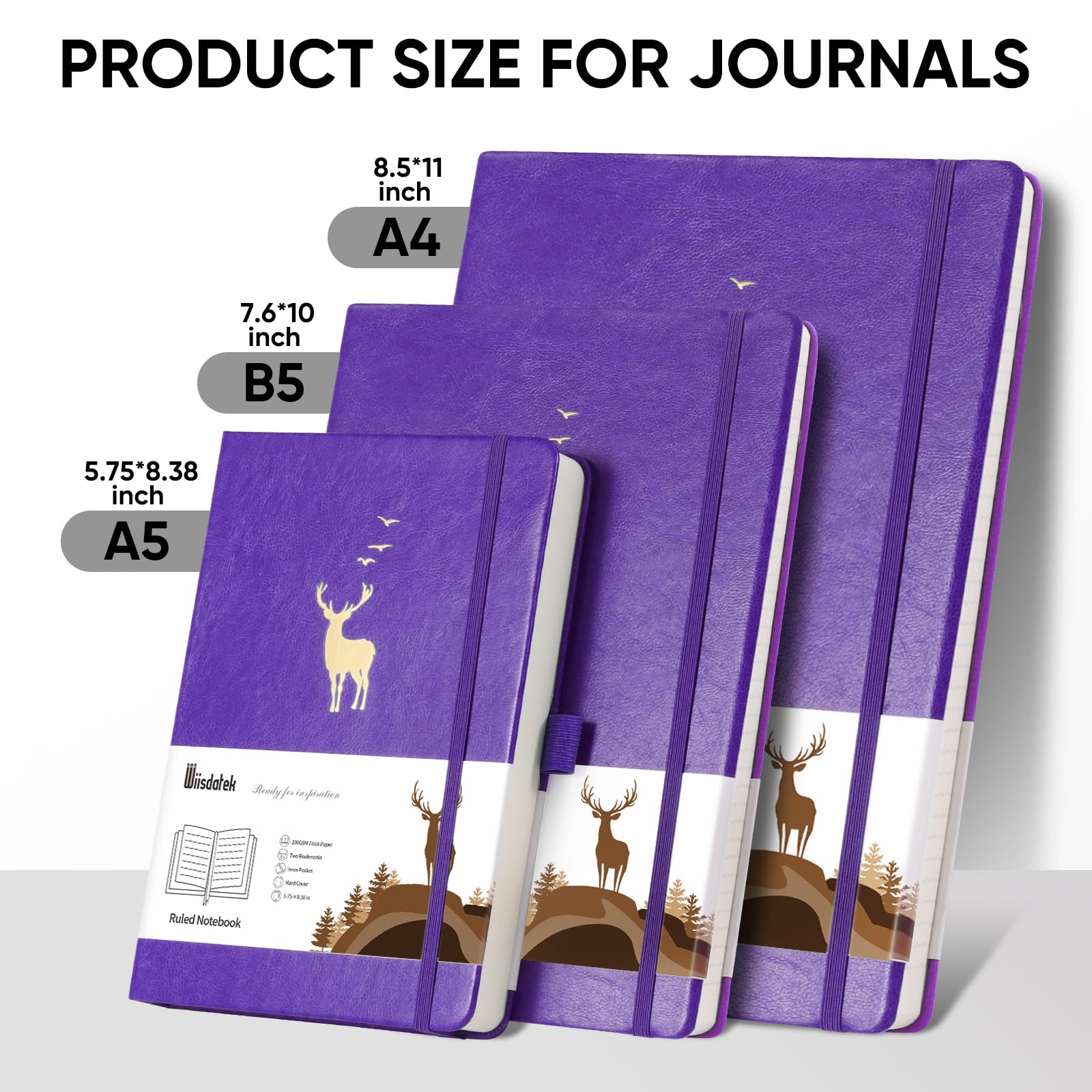 Wiisdatek College Ruled Notebook, 312 Numbered Pages Large B5 Lined Journal Notebook - Image 2