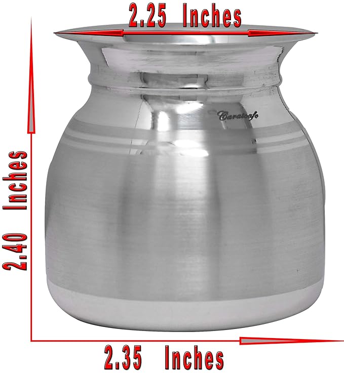 PRD CARATCAFE Pure Silver Pot for Ghee Pot,Oil,Sugar Table Servings with Lid & Spoon, Health Safe Hallmark Certified NT WT 85-90 Grams media 2