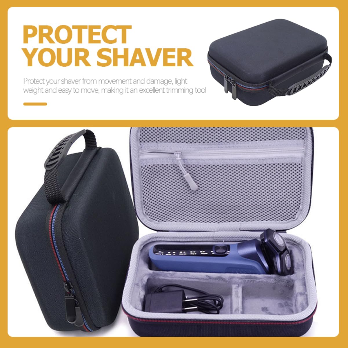 Organizer Spazio Compatta Custodia in Rasoio e Resistente Eva Portatile Nero Protezione Accessori da Viaggio