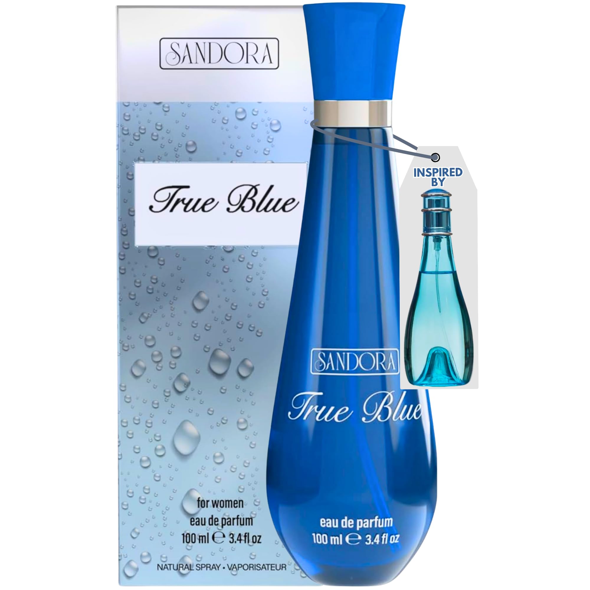 - True Blue Woman Eau De Parfum Spray for Women – 100mL Affordable Long Lasting Perfume with Fresh Aquatic Fragrance & Floral Fresh Citrus Scent, Made with Premium Oils for Day & Night Use