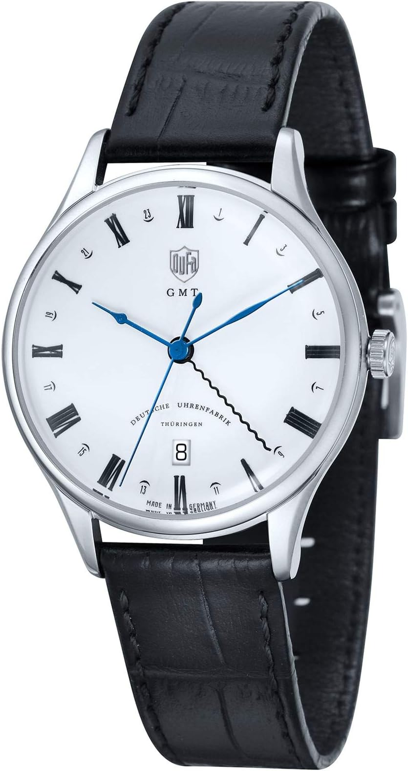 Dufa Deutsche Uhrenfabrik Unisex Analogue Quartz Watch with Leather Strap DF-9006-02